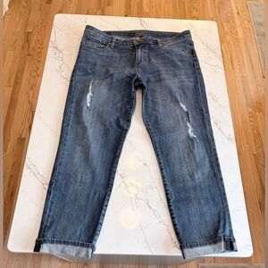 Kut from the Kloth Blue Distressed Jeans Size 10